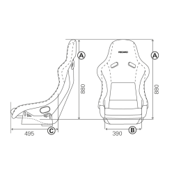 2025 Recaro Pole Position ABE, състезателна седалка, черна кожа