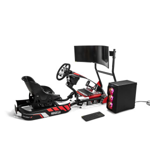 2026 Sparco Rig II + KG345 + Pro Gaming, Sim-Racing Kart Chasis With Seat, Steering Wheel, Keybord, Stand, Monitor